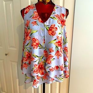 Blue Lily Alfred Sung three layers tank top very light and flowy